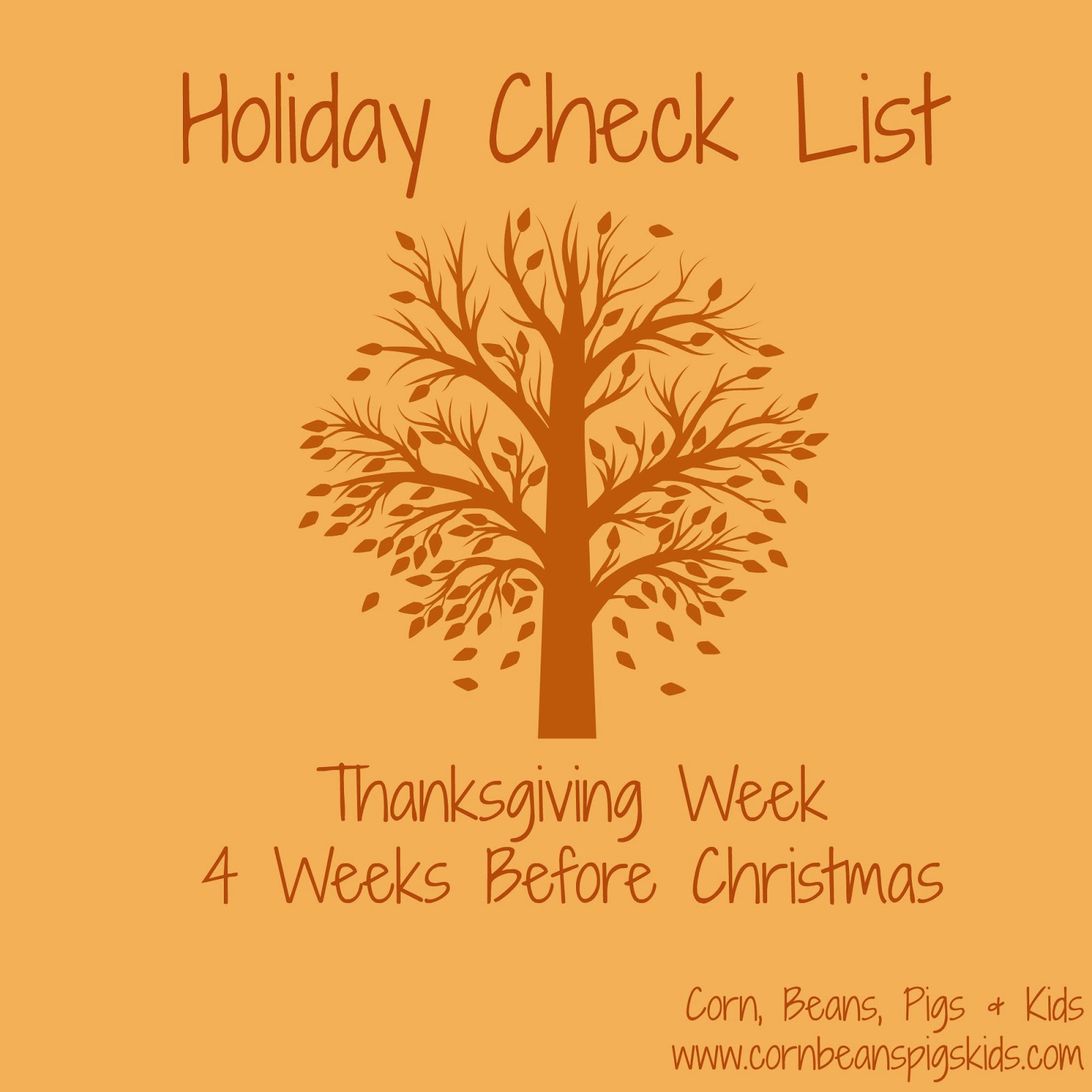 Holiday Check List - Thanksgiving Week