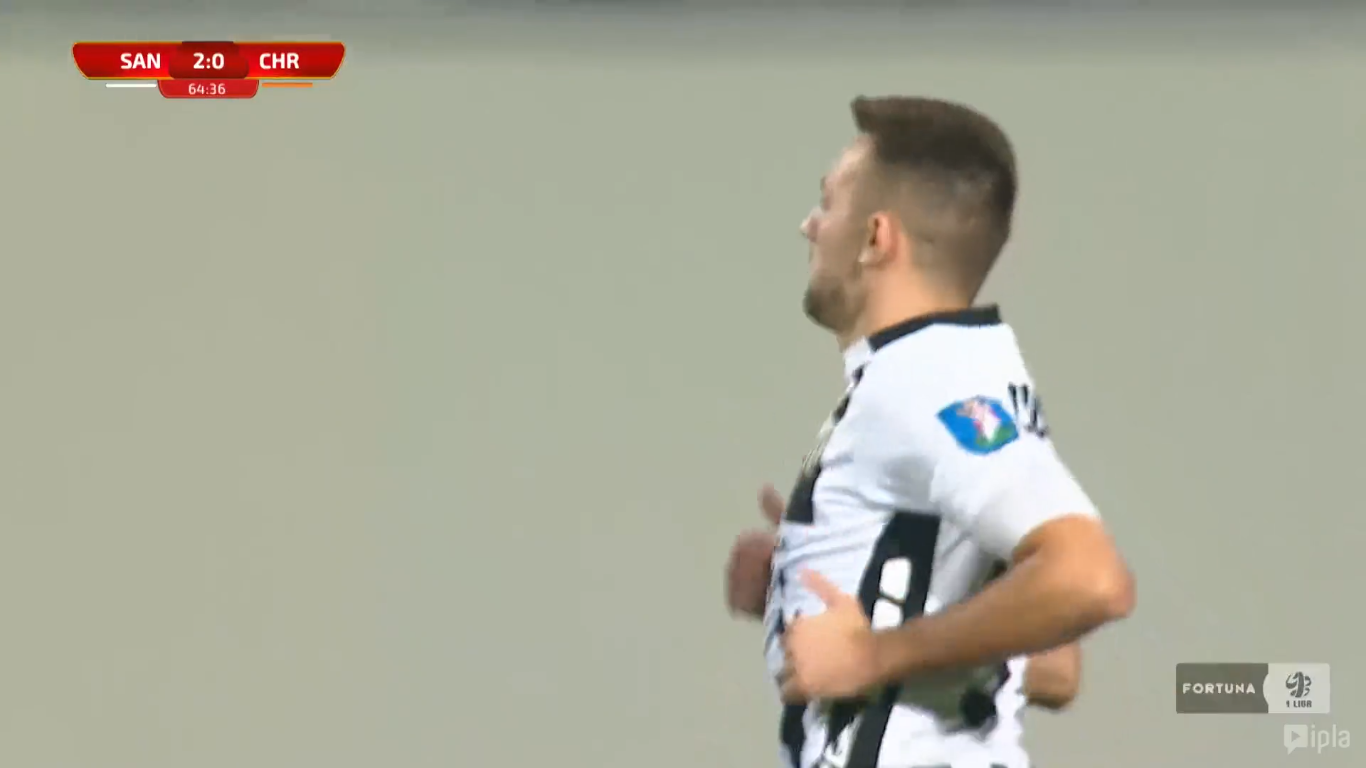 11. kolejka: Sandecja Nowy Sącz - Chrobry Głogów 3:2<br><br>fot. Polsat Sport / IPLA