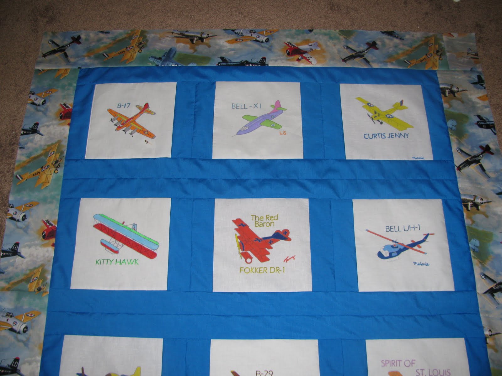 The Galloway Family Circus Airplane Baby Quilt