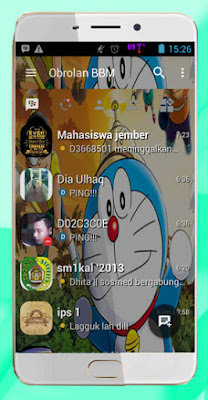 BBM Mod Tema Doraemon & Nobita Apk v3.1.0.13 (Full Feature/Game/Free Sticker) BBM Mod Free Emoticon Update Change Background Clone or Unclone