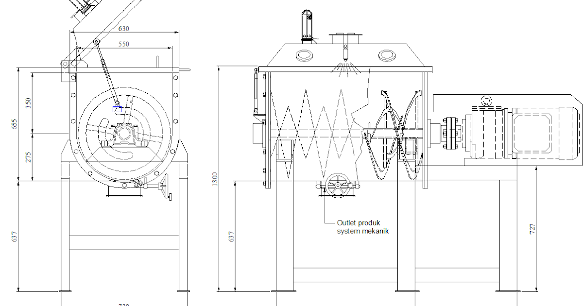 MESIN FARMASI URS MESIN RIBBON MIXER KAPASITAS 100 KG