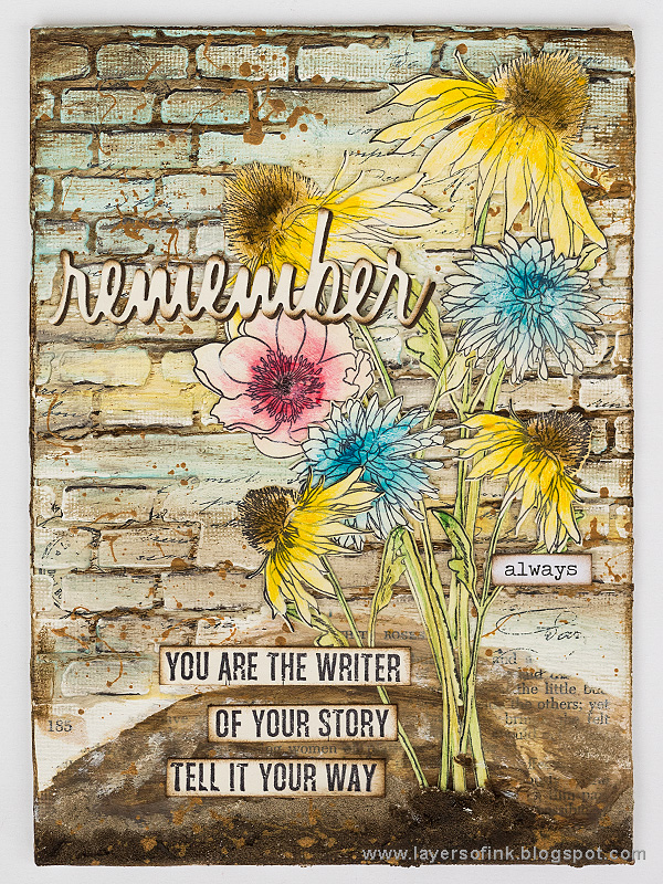 Layers of ink - Mixed Media Flower Canvas Tutorial by Anna-Karin Layers of ink - Mixed Media Flower Canvas Tutorial by Anna-Karin with Sizzix Tim Holtz Flower Garden dies