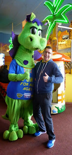 Richard and the Skegness Pier mascot Richard and the Skegness Pier mascot