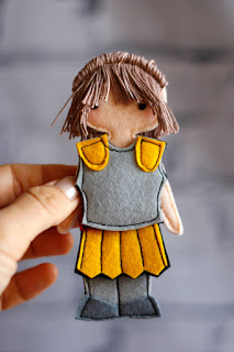 Armor of God set for Felt "paper" doll, Bible story, Knight dressing doll, Gift for a boy