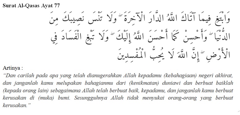 Tugas Pai Sma Kelas Xi Semester 1 Surat Al Qasas Ayat 77