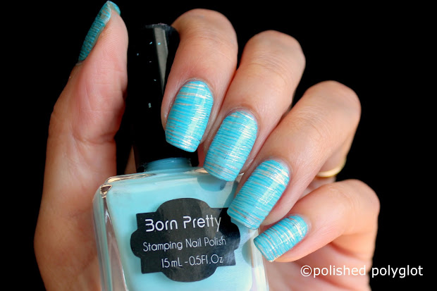 nail art aqua blue design