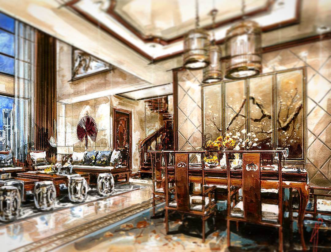 03-Dining-Room-Andrea-Prandini-Interior-Design-Drawings-and-Paintings-www-designstack-co