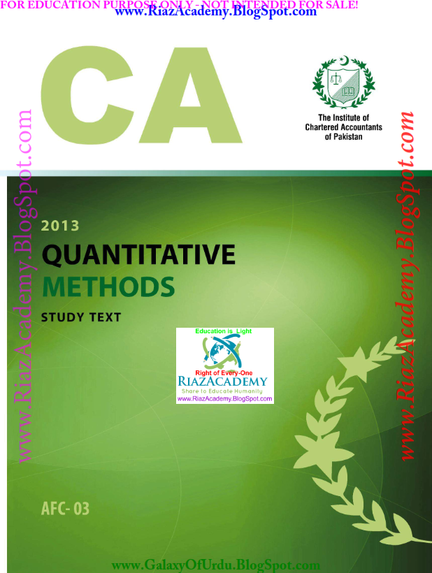 2013-CA ICAP-AFC 03 - QUANTITATIVE METHODS - Study Text Revised 2013-CA ICAP-AFC 03 - QUANTITATIVE METHODS - Study Text Revised