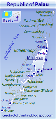 Map of the island country of Palau