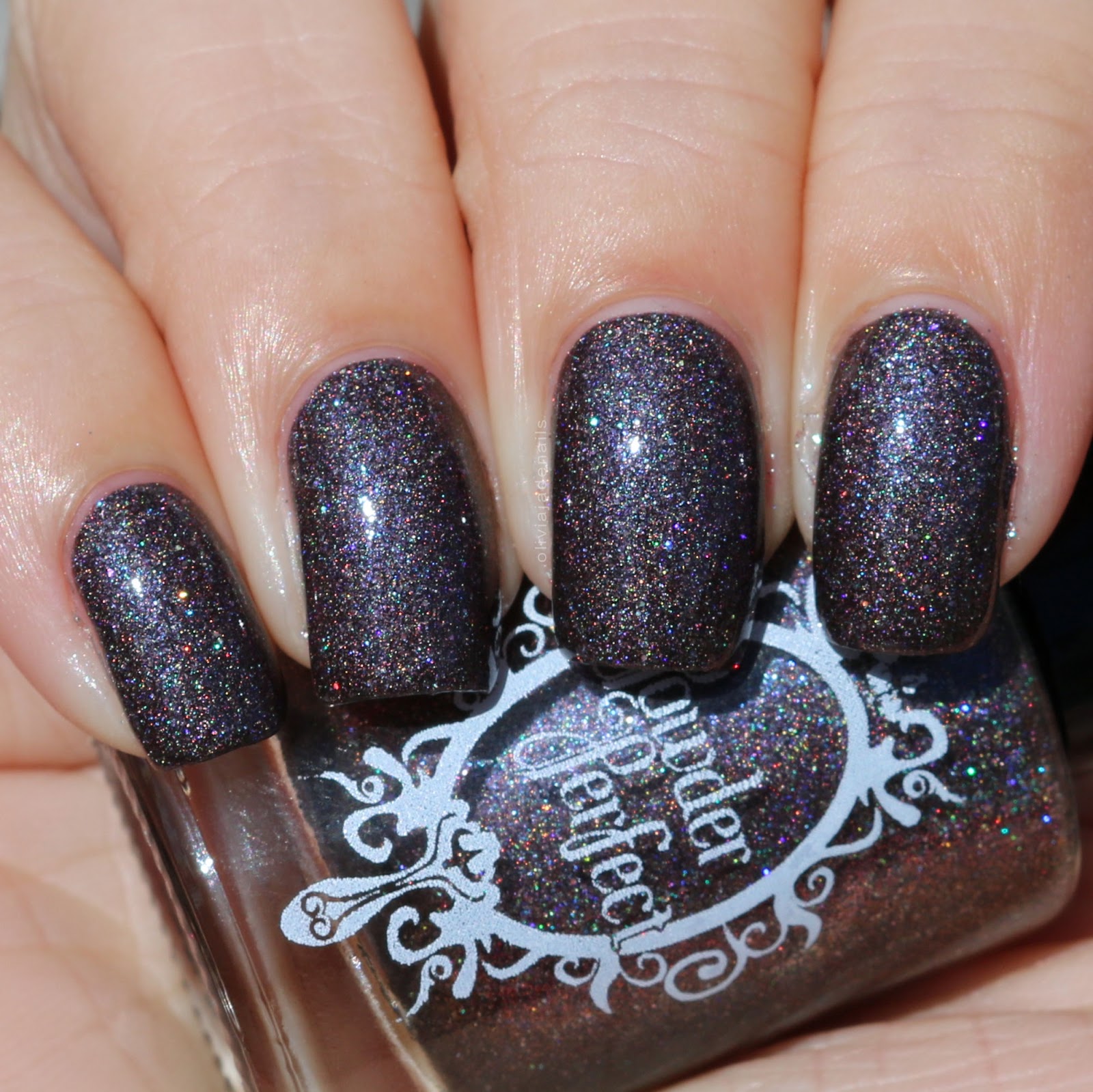 Powder Perfect Dead Of Night swatched by Olivia Jade Nails