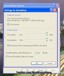 Adjust settings - Use keyboard as mouse