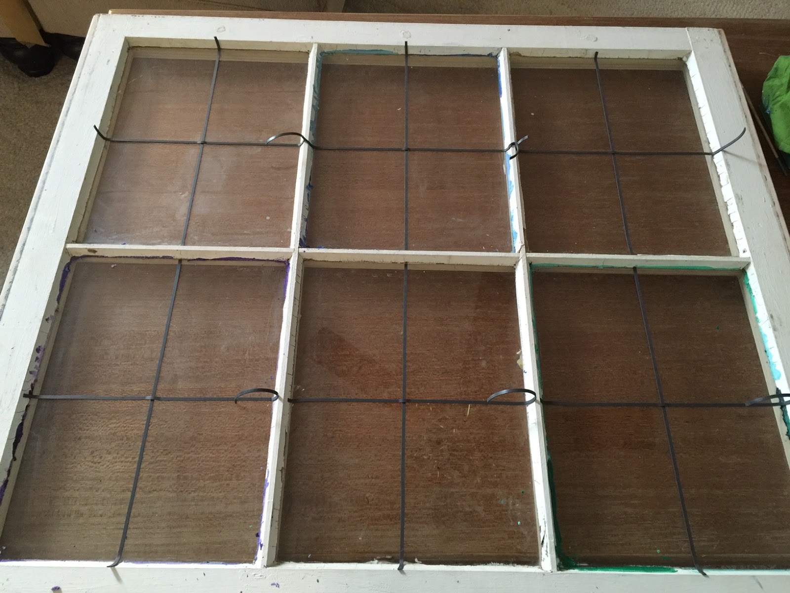 Distress Yourself Out! DIY Window Frame Stained Glass