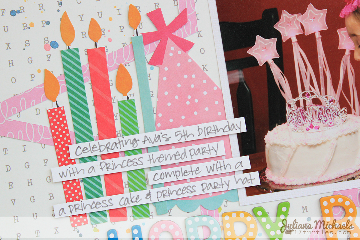 Happy Birthday Scrapbook Page by Juliana Michaels #pebblesinc #birthday #scrapbookpage