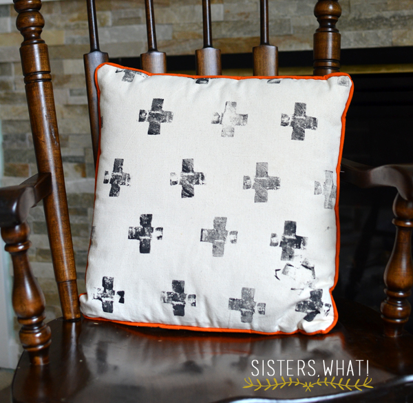 DIY potato stamp on a fabric and sew it in to a pillow