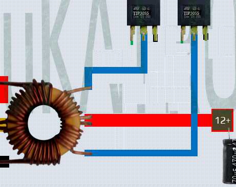 Rangkaian Inverter Inti Ferit Sederhana Gurukatro