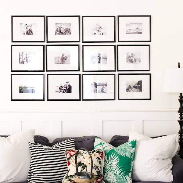 Picture Gallery Wall Using Dollar Store Frames