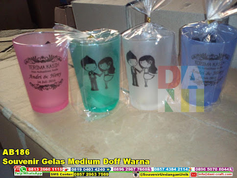 jual Souvenir Gelas Medium Doff Warna