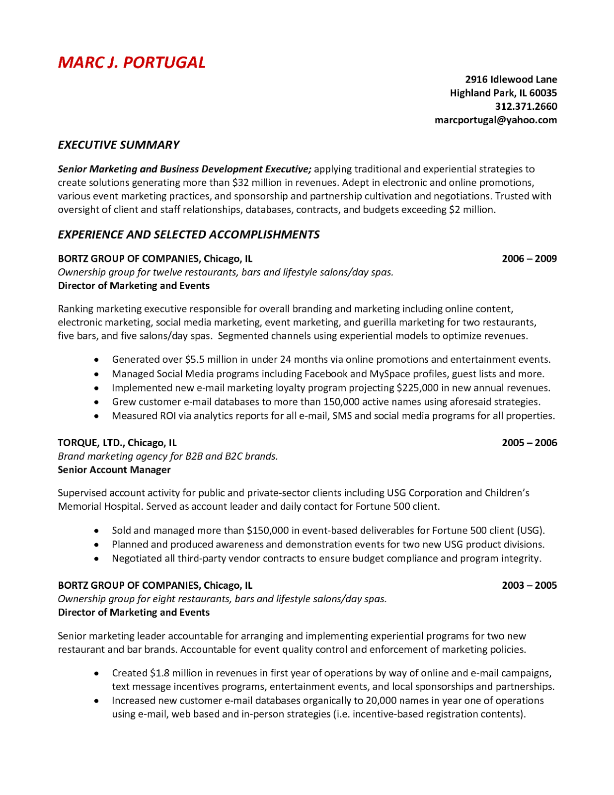 resume overview statement