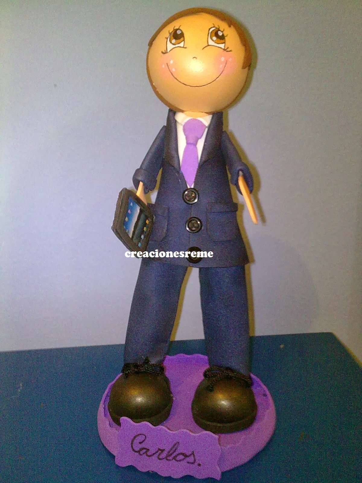 Muñequitas fofuchas de goma eva Creacionesreme: Muñequito Carlos