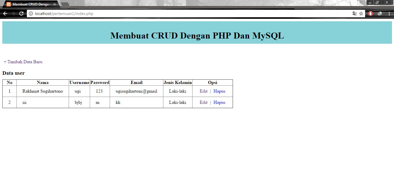 Membuat CRUD (Create Read Update Delete) dengan php - Belajar Bareng21