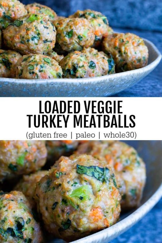 Loaded Veggie Turkey Meatballs