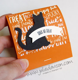 Stampin' Up! Halloween Black Cat Matchbook Treat ~ www.juliedavison.com