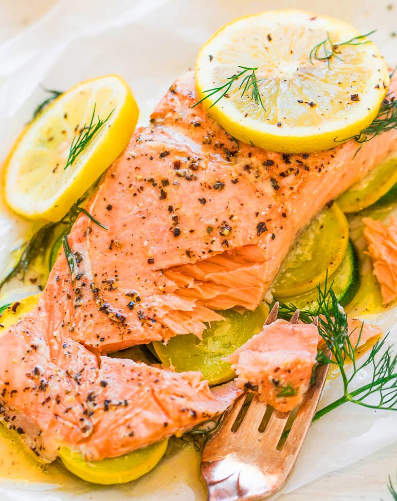 Parchmënt Lëmon Dill Salmon | Aimer La Cuisine