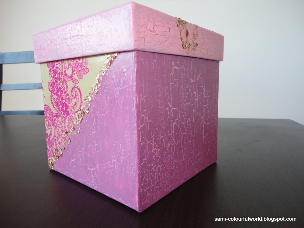 COLOURFULWORLD Tutorial Box with crackle varnish and decoupage