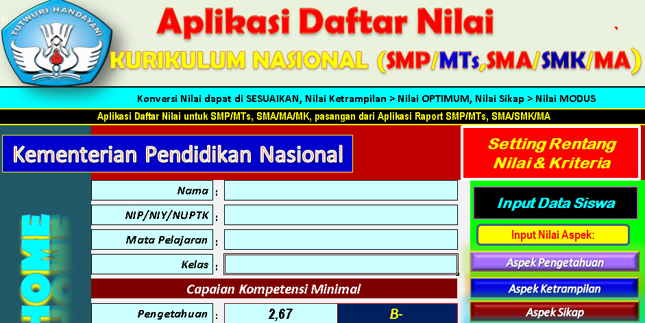 Download Aplikasi Terbaru Penilaian KUR Nasional Format Microsoft Excel