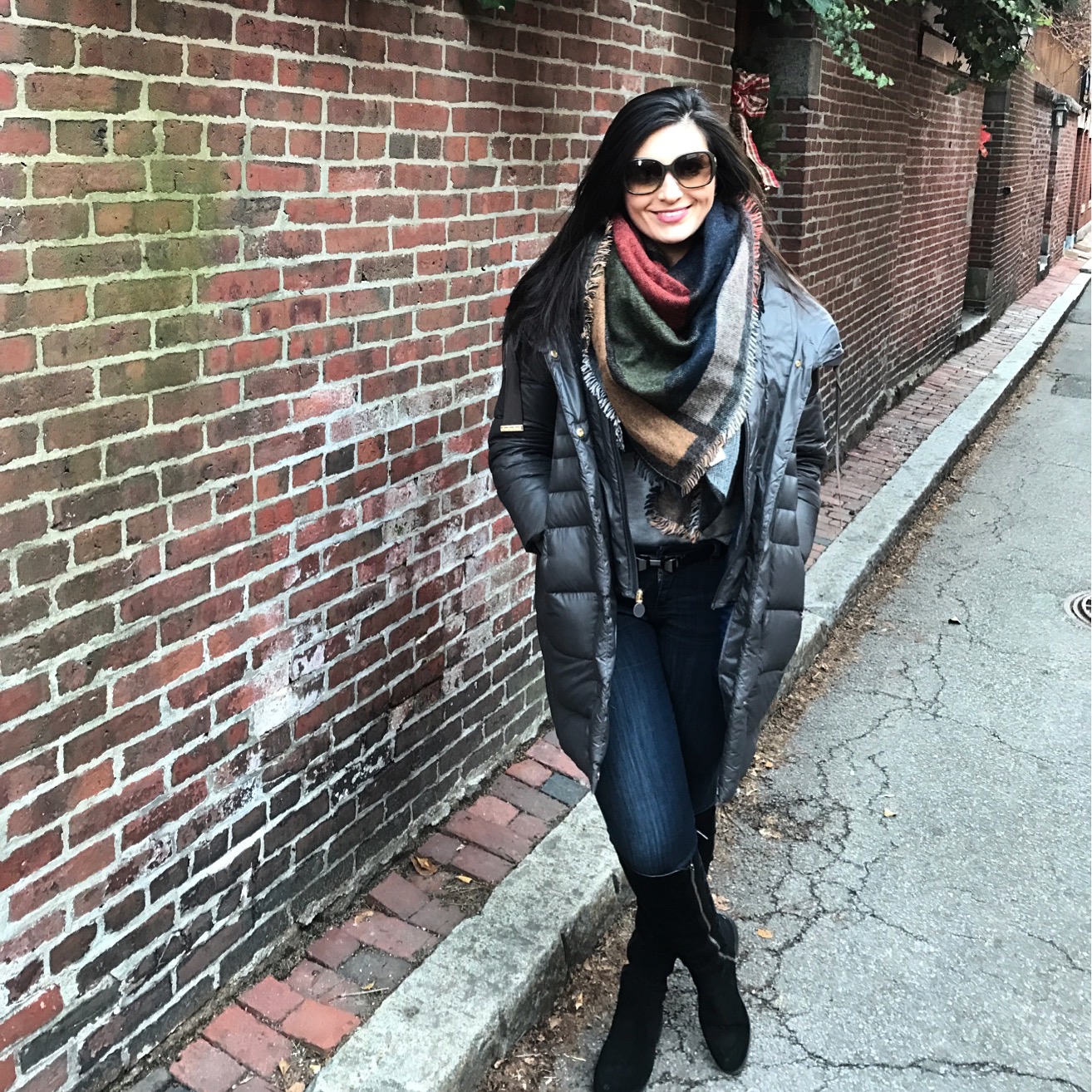 blanket scarf, boston blogger, charles street