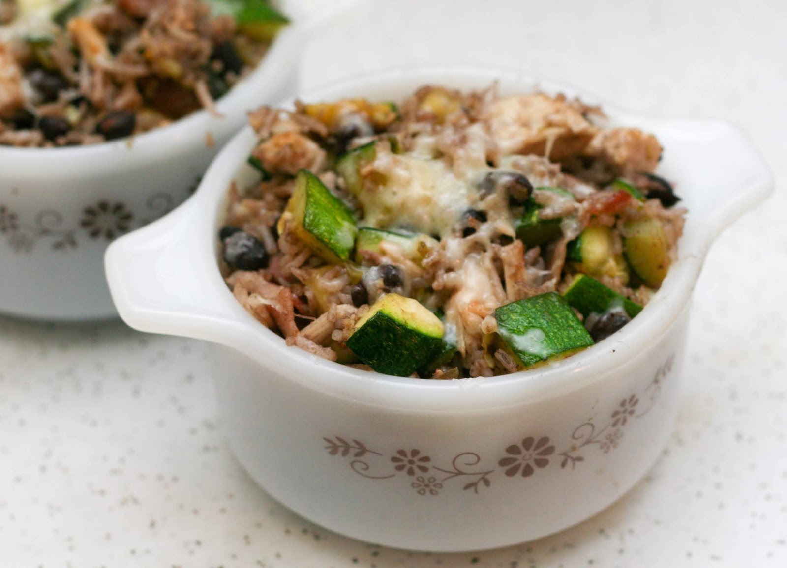 Cuban Black Beans and Rice Casserole with Turkey and Zucchini