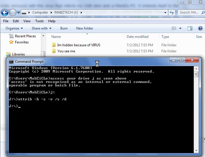 how to view hidden files in command prompt