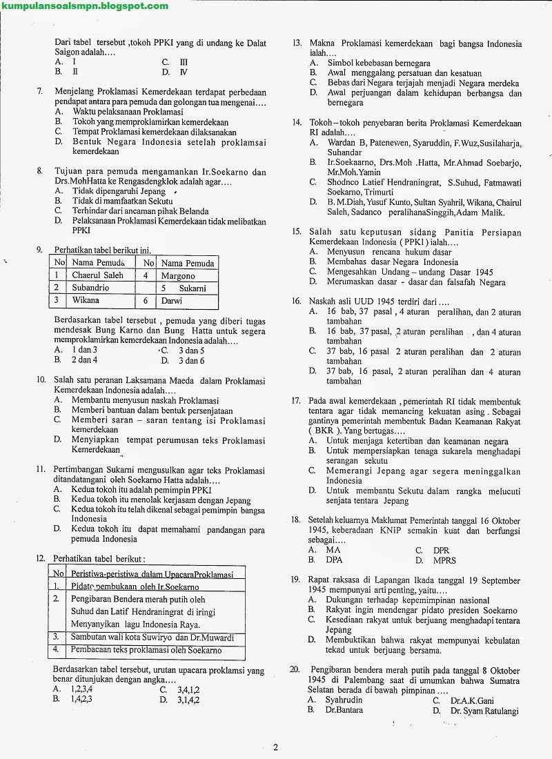 Soal Uas Ips Smp Kelas 8 Kurikulum 2013 Semester 1 Update Sekolah Update