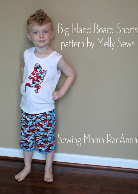 Big Island Board Shorts sewn by Sewing Mama RaeAnna