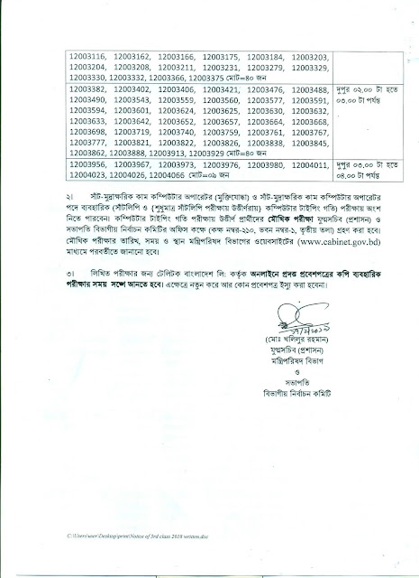 মন্ত্রিপরিষদ বিভাগ নিয়োগ পরীক্ষার ফলাফর ২০২৩