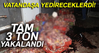 3 ton kesilmiş kaçak tavuk ele geçirildi