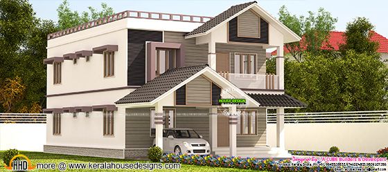 2774 square feet 4 bedroom sloping roof home