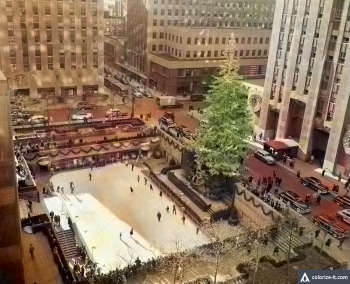 The actual Rink at Rockefeller Plaza, where Holden Caulfield goes ice skating with Sally Hayes, in 1949, the year Catcher in the Rye takes place. See? There was a giant Christmas tree right there. Salinger didn't reference it once.