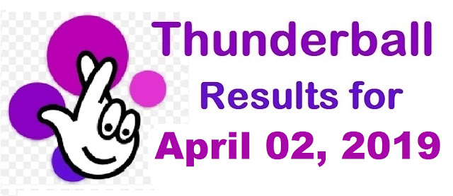 Thunderball results for Tuesday 02 April 2019 Thunderball results for Tuesday 02 April 2019