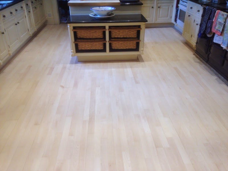 Maple floor sanded and white oil finish applied Art of Clean UK