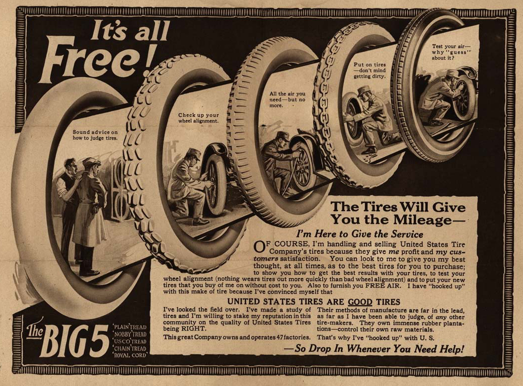 Just A Car Guy in the beginning of passenger car tires... they weren't