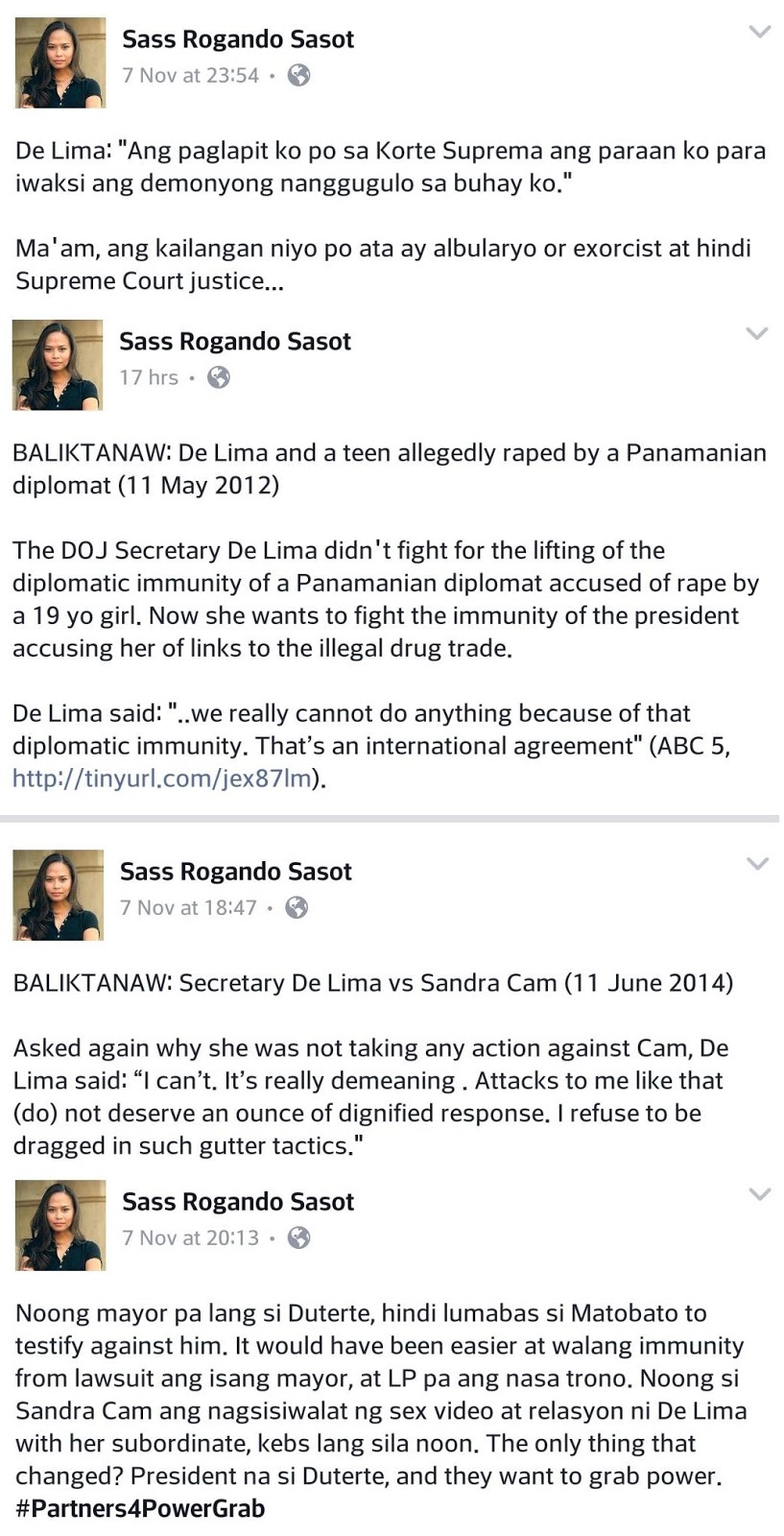 Sass Sasot slams De Lima: Ang kailangan mo ata ay 'albularyo' hindi Supreme Court justice Sass Sasot slams De Lima: Ang kailangan mo ata ay 'albularyo' hindi Supreme Court justice