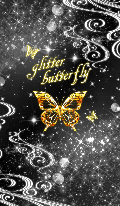 glitter butterfly silver & gold