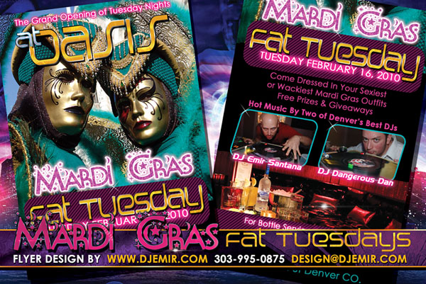 Oasis Nightclub Mardi Gras Tuesday Fat Tuesday Masquerade Party Flyer Design Oasis Nightclub Mardi Gras Tuesday Fat Tuesday Masquerade Party Flyer Design