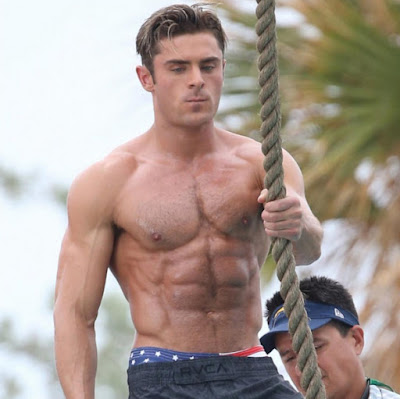 Zac Efron on the set of the Baywatch reboot