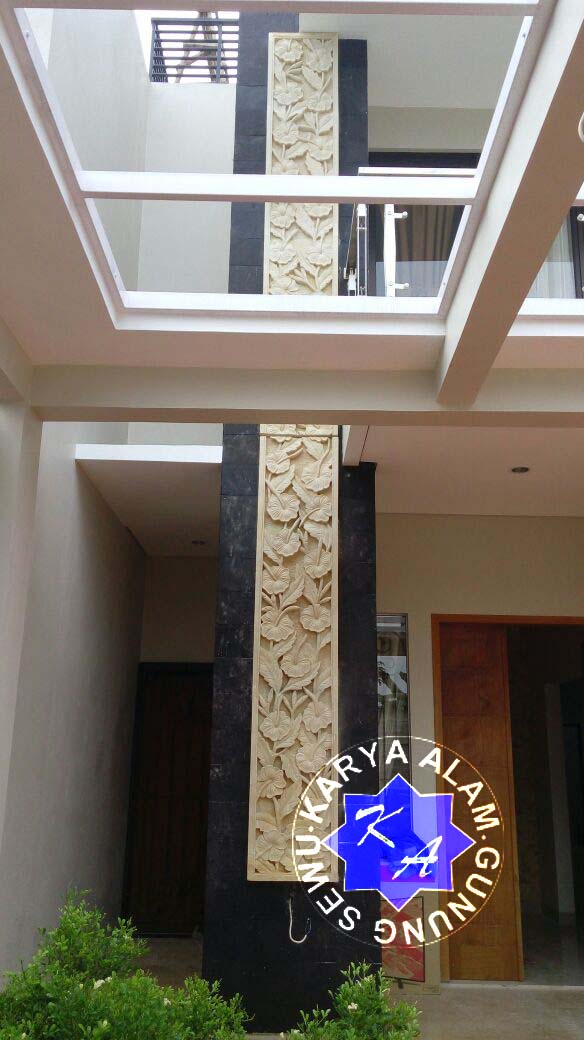 Pilar Rumah Dengan Batu Alam Ukir Batu Alam Gunung Sewu Jual