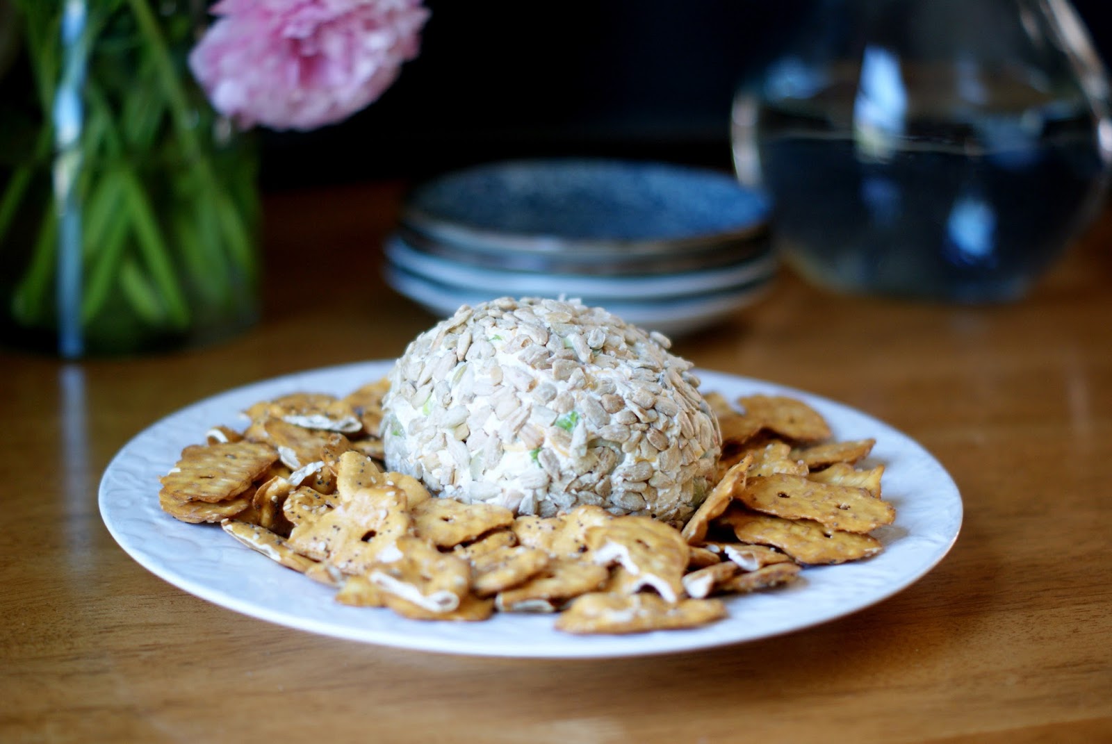 Alice and the Mock Turtle Sunflower Cheese Ball with Olives