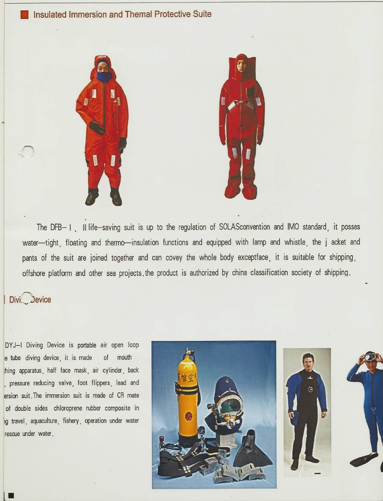 NUSANTARA SAFETY INSULATED IMMERSION AND THERMAL PROTECTIVE SUITE
