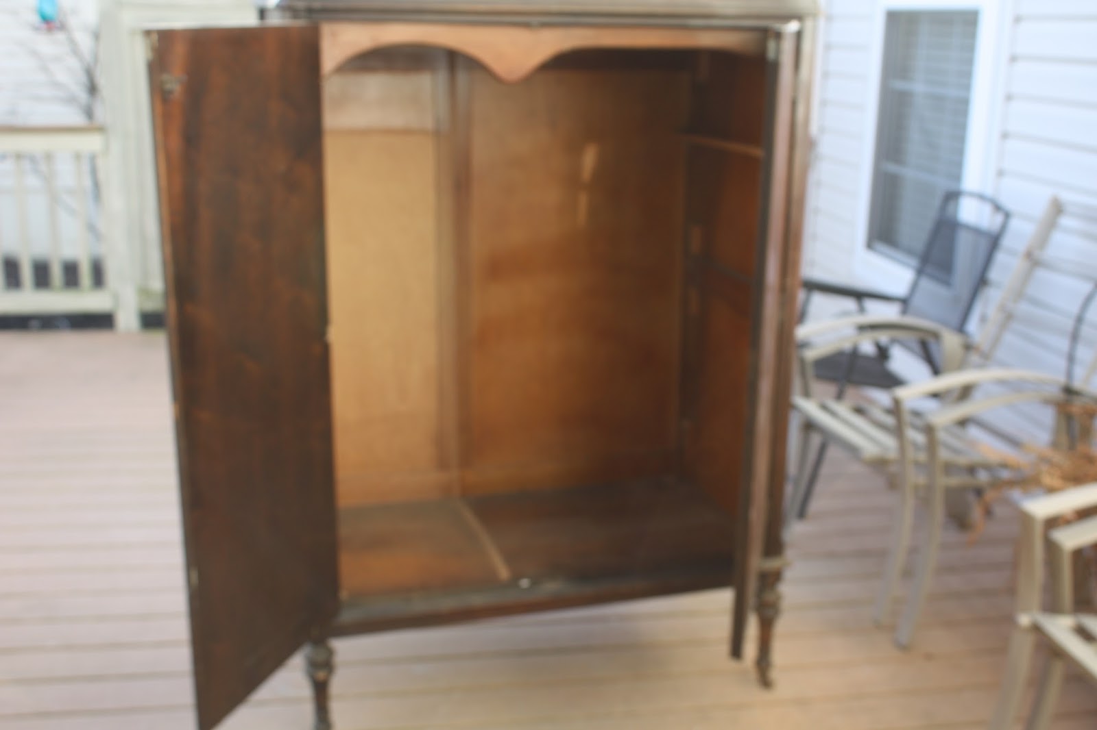 Previously it was a chifferobe but the interior was gutted. Previously it was a chifferobe but the interior was gutted.