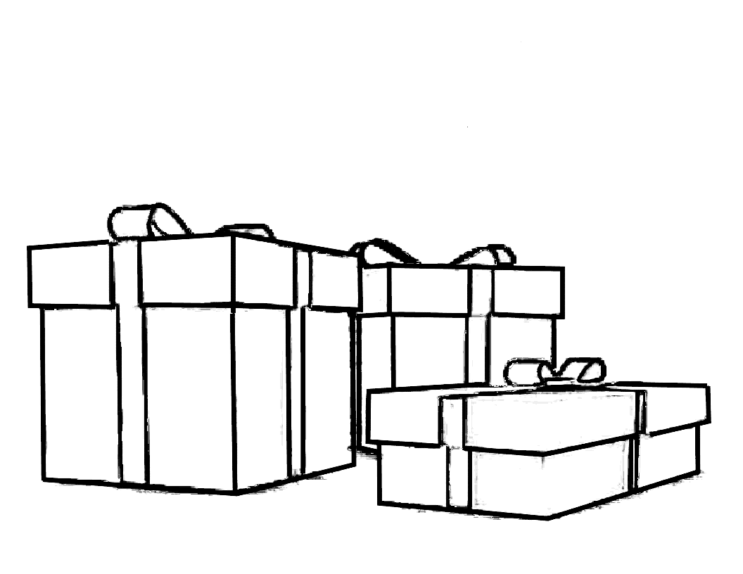 Coloring Gift Box Ribbon Gift Boxes Coloring Pages Kids Coloring Pages